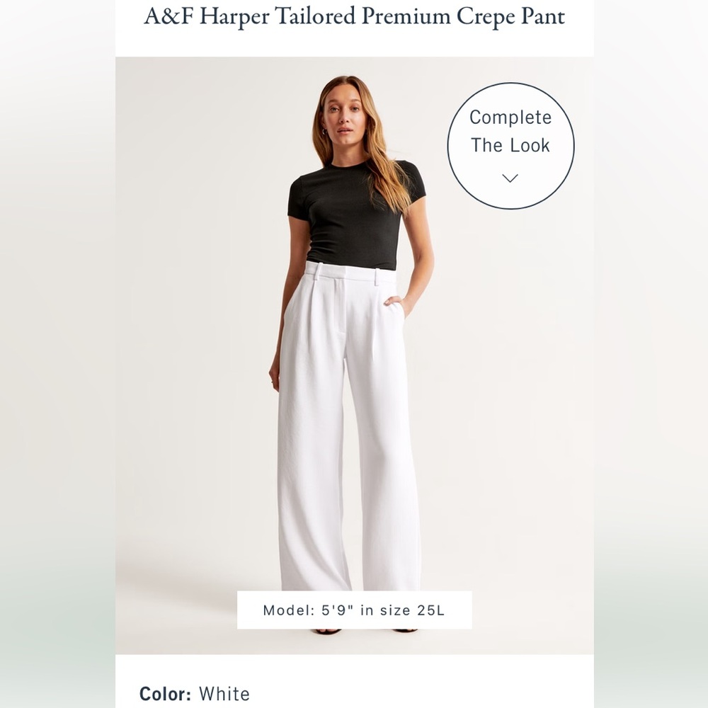 Abrocrombie and fitch Harper Tailored Premium Crepe Pant trousers